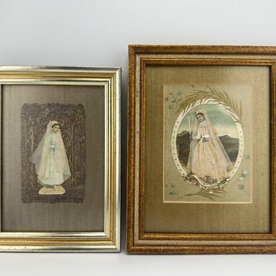 Antique Framed “Souvenir Du Plus Beau Jour”
