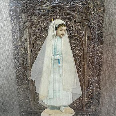 Antique Framed “Souvenir Du Plus Beau Jour”