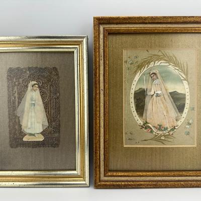 Antique Framed “Souvenir Du Plus Beau Jour”