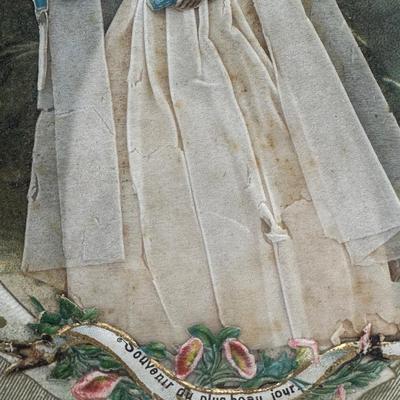 Antique Framed “Souvenir Du Plus Beau Jour”