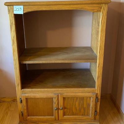 Wooden TV Stand on Rollers
