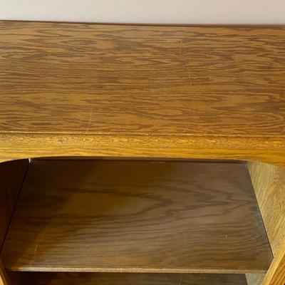 Wooden TV Stand on Rollers