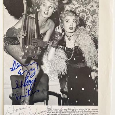 Shelly Winters and Ann Blyth signed photo