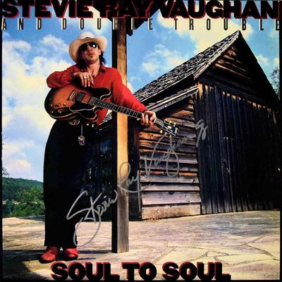 Stevie Ray Vaughan and Double Soul To Soul signed album