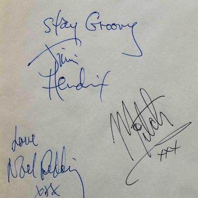 Jimi Hendrix Experience signed slip