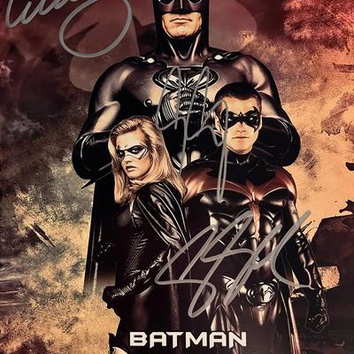 Batman and Robin cast signed photo