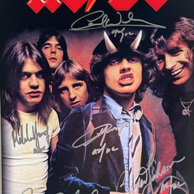 AC/DC band signed mini poster