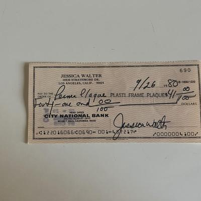 Jessica Walter signed check