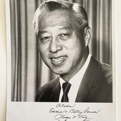 Senator of HI Hiram Fong signed photo