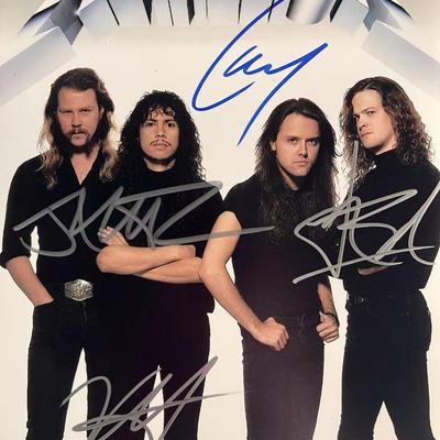 Metallica band signed photo 