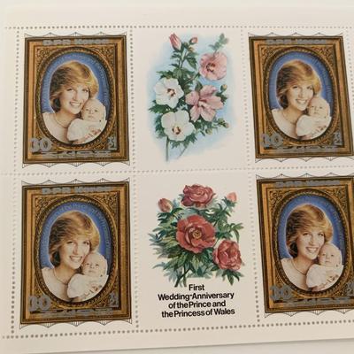 DPR Korea Princess Diana First Anniversary commemorative stamp set