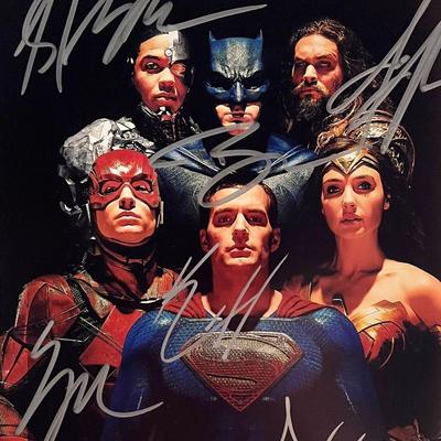 Justice League cast signed photo