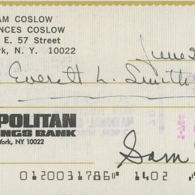 Sam Coslow signed check