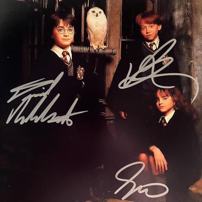 Harry Potter cast signed movie photo 