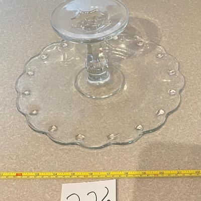 Vintage Glass Pedestal Cake Plate