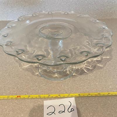 Vintage Glass Pedestal Cake Plate