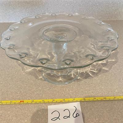 Vintage Glass Pedestal Cake Plate