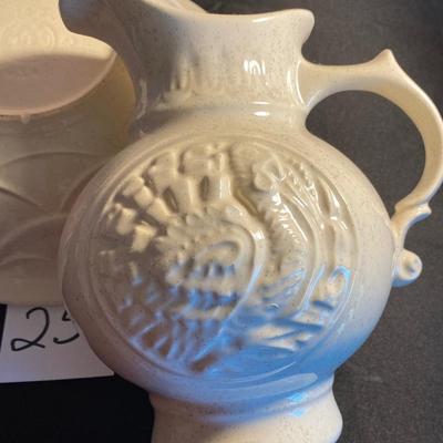 Vintage Speckled Turkey Pitcher and Bowl Set