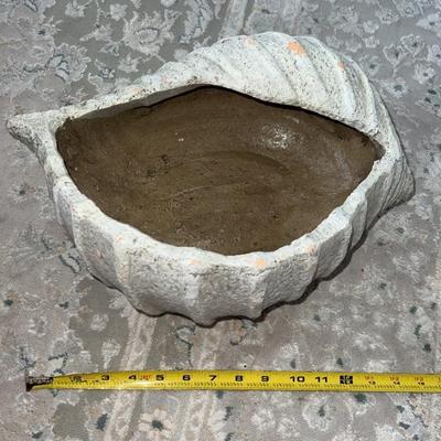 Vintage French TerraCotta Seashell Shell Garden Planter Pot