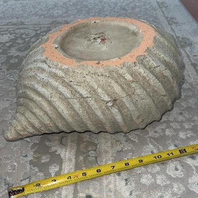 Vintage French TerraCotta Seashell Shell Garden Planter Pot