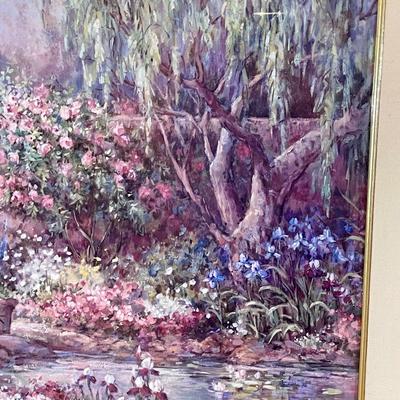 Large Framed Art - Lithograph - “Her Garden”