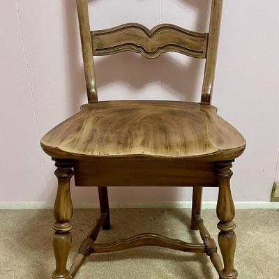 Wood Sewing Chair with Storage Drawer