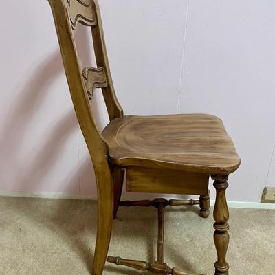 Wood Sewing Chair with Storage Drawer