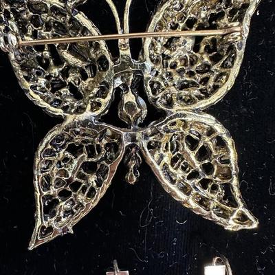 Pink Vintage Costume Jewelry Lot #1- Art Glass, Rhinestone, Butterfly, Crystal