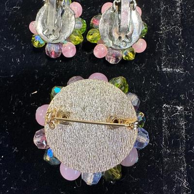 Pink Vintage Costume Jewelry Lot #2- Art Glass, Rhinestone, Butterfly, Crystal