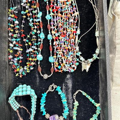 Vintage Jewelry Lot #3- Turquoise, Sterling, Neckaces & Bracelets