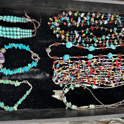 Vintage Jewelry Lot #3- Turquoise, Sterling, Neckaces & Bracelets