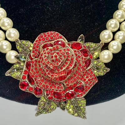 Heidi Daus Disney Beauty and the Beast Necklace with Box