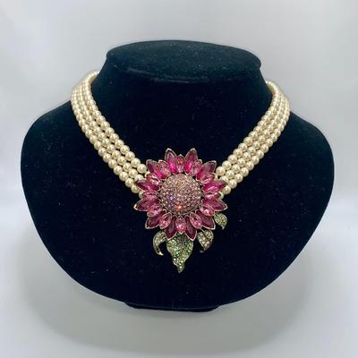 Heidi Daus Flower Necklace With Original Box