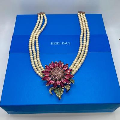 Heidi Daus Flower Necklace With Original Box