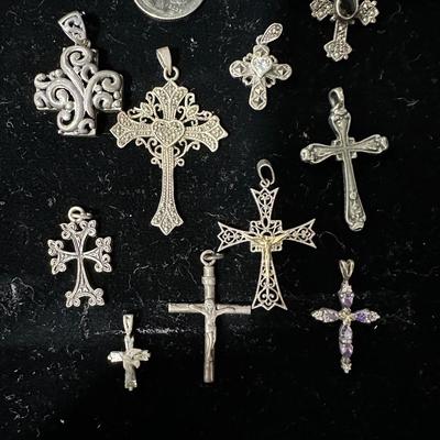 Sterling cross lot silver marcasite