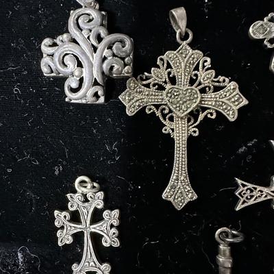 Sterling cross lot silver marcasite