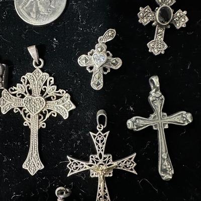 Sterling cross lot silver marcasite