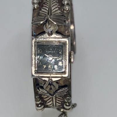 Signed Silver and Turquoise Bracelet/Watchband