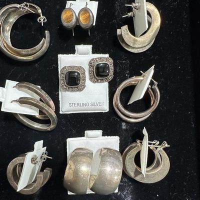 Large Sterling hoops & more !