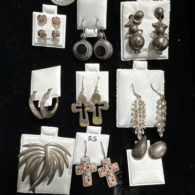 Sterling silver earring lot
