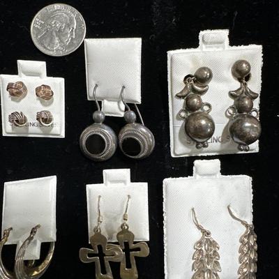 Sterling silver earring lot