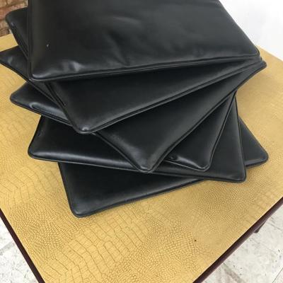 6 black seat cushions mid-century MCM 16