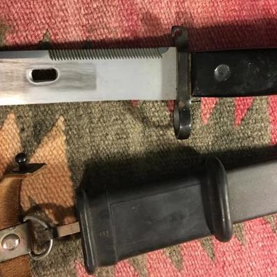 East German AK-47 Bayonet w/sheath wire cutter. Lot#11