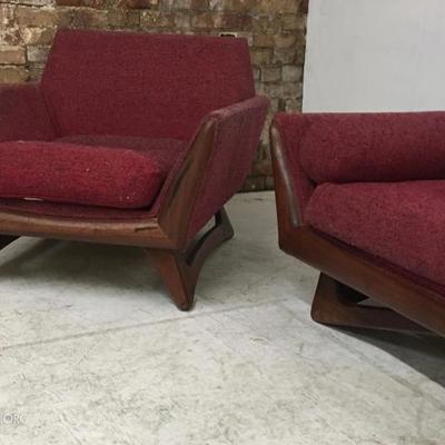 Craft Associates Adrian Pearsall Sofa & Chair Walnut Mid-Century Modern Set.