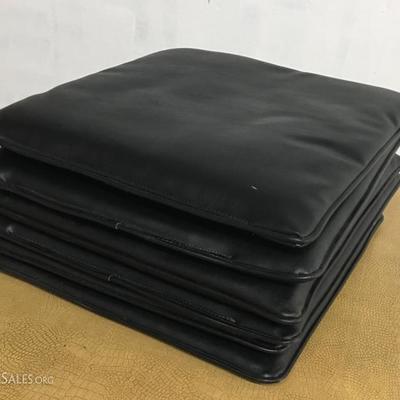 6 black seat cushions mid-century MCM 16