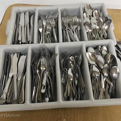 Huge lot of Stainless Silverware, restaurant ware. Lot#