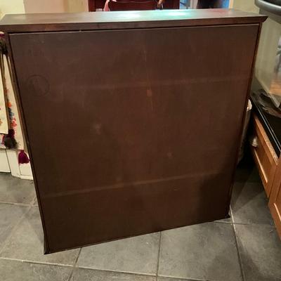 107 Vintage Glass Door Wooden Wall Cabinet