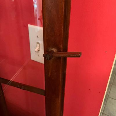 107 Vintage Glass Door Wooden Wall Cabinet