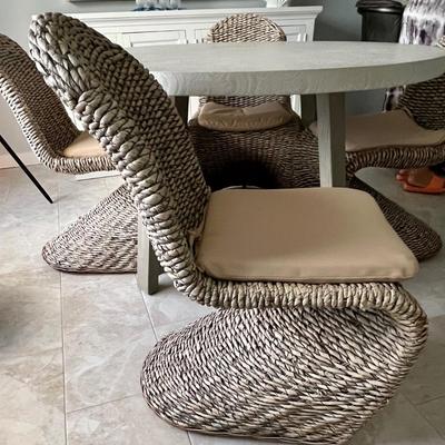 Matter Brothers Dining Table with Sea Grass Chairs