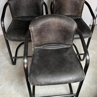 Matter Brothers Leather Counter Stools